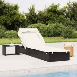 VidaXL 319638 chaise d'extérieur Linge Siège rembourré Polyester Crème, Blanc