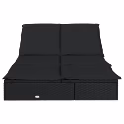 VidaXL 319647 chaise d'extérieur Linge Siège rembourré Polyester Noir - Vue supplémentaire 4