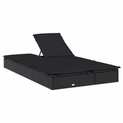 VidaXL 319647 chaise d'extérieur Linge Siège rembourré Polyester Noir - Vue supplémentaire 7