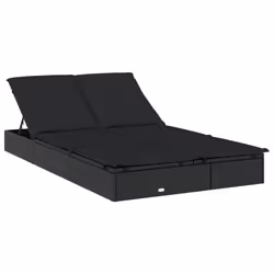 VidaXL 319652 chaise d'extérieur Linge Siège rembourré Polyester Noir - Vue supplémentaire 5