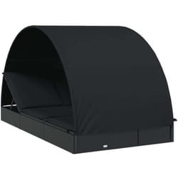 Vidaxl - Transat 2 places avec toit rond noir 211x112x140 cm