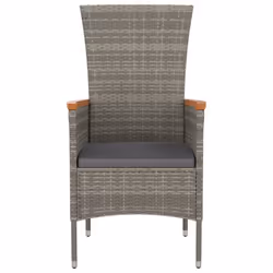 VidaXL 319526 chaise d'extérieur Terrace Siège rembourré Bois d'acacia, Polyuréthane, Acier Gris - Vue supplémentaire 4