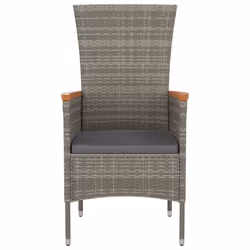 VidaXL 319528 chaise d'extérieur Terrace Siège rembourré Bois d'acacia, Polyuréthane, Acier Gris - Vue supplémentaire 4