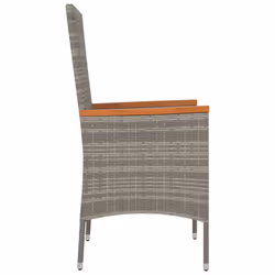 VidaXL 319528 chaise d'extérieur Terrace Siège rembourré Bois d'acacia, Polyuréthane, Acier Gris - Vue supplémentaire 5