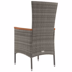 VidaXL 319528 chaise d'extérieur Terrace Siège rembourré Bois d'acacia, Polyuréthane, Acier Gris - Vue supplémentaire 6