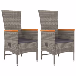 VidaXL 319530, Terrace, Siège rembourré, Bois d'acacia, Polyuréthane, Acier, Gris, 110 kg, 47 cm