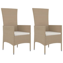 VidaXL 319532 chaise d'extérieur Terrace Siège rembourré Bois d'acacia, Polyuréthane, Acier Beige, Crème, Blanc