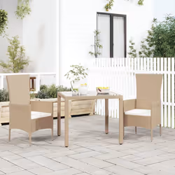 VidaXL 319532 chaise d'extérieur Terrace Siège rembourré Bois d'acacia, Polyuréthane, Acier Beige, Crème, Blanc