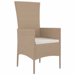 VidaXL 319532 chaise d'extérieur Terrace Siège rembourré Bois d'acacia, Polyuréthane, Acier Beige, Crème, Blanc