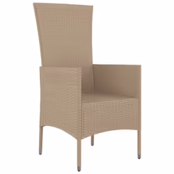 VidaXL 319532 chaise d'extérieur Terrace Siège rembourré Bois d'acacia, Polyuréthane, Acier Beige, Crème, Blanc - Vue supplémentaire 4