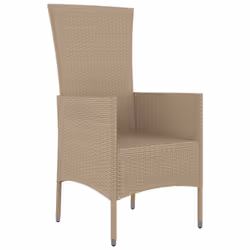 VidaXL 319533 chaise d'extérieur Terrace Siège rembourré Bois d'acacia, Polyuréthane, Acier Beige, Crème, Blanc - Vue supplémentaire 4