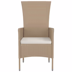 VidaXL 319533 chaise d'extérieur Terrace Siège rembourré Bois d'acacia, Polyuréthane, Acier Beige, Crème, Blanc - Vue supplémentaire 5