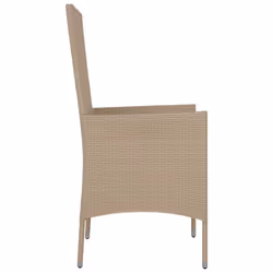 VidaXL 319533 chaise d'extérieur Terrace Siège rembourré Bois d'acacia, Polyuréthane, Acier Beige, Crème, Blanc - Vue supplémentaire 6
