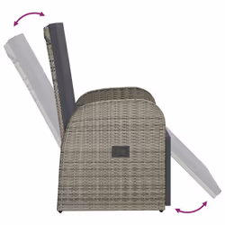 VidaXL 319538 chaise d'extérieur Terrace Siège rembourré Polyuréthane, Acier Gris - Vue supplémentaire 6
