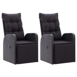 VidaXL 319544 chaise d'extérieur Terrace Siège rembourré Polyuréthane, Acier Noir