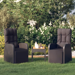 VidaXL 319544 chaise d'extérieur Terrace Siège rembourré Polyuréthane, Acier Noir