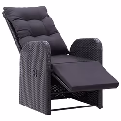 VidaXL 319544 chaise d'extérieur Terrace Siège rembourré Polyuréthane, Acier Noir - Vue supplémentaire 5