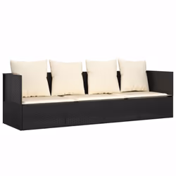 VidaXL 319562, Terrace, Siège rembourré, Polyuréthane, Acier, Noir, Crème, Blanc, 2030 mm, 580 mm