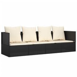 VidaXL 319562 chaise d'extérieur Terrace Siège rembourré Polyuréthane, Acier Noir, Crème, Blanc