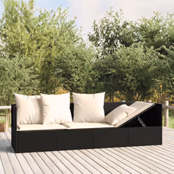VidaXL 319562 chaise d'extérieur Terrace Siège rembourré Polyuréthane, Acier Noir, Crème, Blanc