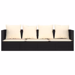 VidaXL 319562 chaise d'extérieur Terrace Siège rembourré Polyuréthane, Acier Noir, Crème, Blanc