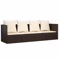 VidaXL 319563, Terrace, Siège rembourré, Polyuréthane, Acier, Marron, Crème, Blanc, 2030 mm, 580 mm
