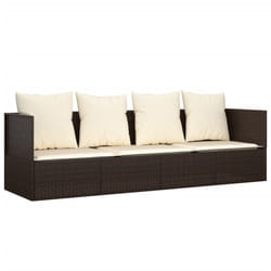 VidaXL 319563 chaise d'extérieur Terrace Siège rembourré Polyuréthane, Acier Marron, Crème, Blanc