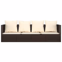 VidaXL 319563 chaise d'extérieur Terrace Siège rembourré Polyuréthane, Acier Marron, Crème, Blanc