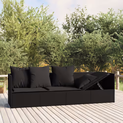 VidaXL 319565 chaise d'extérieur Terrace Siège rembourré Polyuréthane, Acier Noir