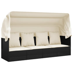 VidaXL 319566 chaise d'extérieur Terrace Siège rembourré Polyuréthane, Acier Noir, Crème, Blanc