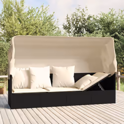VidaXL 319566 chaise d'extérieur Terrace Siège rembourré Polyuréthane, Acier Noir, Crème, Blanc