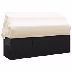 VidaXL 319566 chaise d'extérieur Terrace Siège rembourré Polyuréthane, Acier Noir, Crème, Blanc - Vue supplémentaire 5
