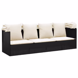 VidaXL 319566 chaise d'extérieur Terrace Siège rembourré Polyuréthane, Acier Noir, Crème, Blanc - Vue supplémentaire 6