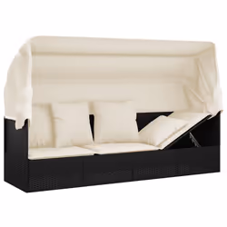 VidaXL 319566 chaise d'extérieur Terrace Siège rembourré Polyuréthane, Acier Noir, Crème, Blanc - Vue supplémentaire 8