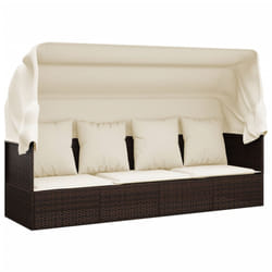 VidaXL 319567 chaise d'extérieur Terrace Siège rembourré Polyuréthane, Acier Marron, Crème, Blanc