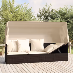 VidaXL 319567 chaise d'extérieur Terrace Siège rembourré Polyuréthane, Acier Marron, Crème, Blanc