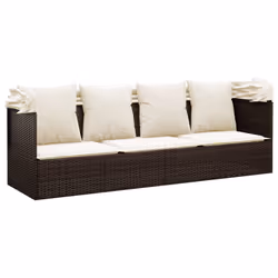 VidaXL 319567 chaise d'extérieur Terrace Siège rembourré Polyuréthane, Acier Marron, Crème, Blanc - Vue supplémentaire 6