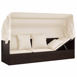 VidaXL 319567 chaise d'extérieur Terrace Siège rembourré Polyuréthane, Acier Marron, Crème, Blanc - Vue supplémentaire 8