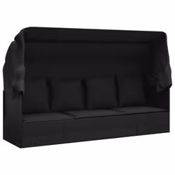 VidaXL 319569, Terrace, Siège rembourré, Polyuréthane, Acier, Noir, 198 cm, 56 cm