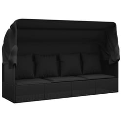 VidaXL 319569 chaise d'extérieur Terrace Siège rembourré Polyuréthane, Acier Noir