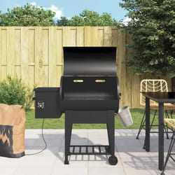 vidaXL Gril à granulés avec étagère inférieure noir 94 cm fer gril gril à granulés de bois fumeur à granulés de bois 360068