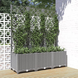 Vidaxl - Jardinière avec treillis Gris clair 120x40x136 cm pp