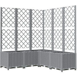 vidaXL Jardinière avec treillis gris clair 120x120x136cm polypropylène