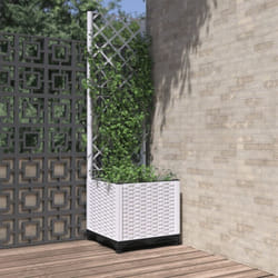 Vidaxl - Jardinière avec treillis Blanc 40x40x136 cm pp