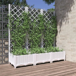 vidaXL Jardinière avec treillis Blanc 120x40x121,5 cm PP