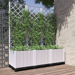 Vidaxl - Jardinière avec treillis Blanc 120x40x136 cm pp
