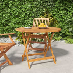 vidaXL Table pliable de jardin Ø 90x75 cm Bois dacacia solide 319670