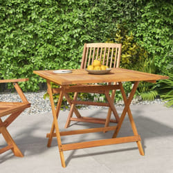 Table pliable de jardin 90x90x75 cm bois d acacia solide