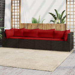 vidaXL Salon de jardin 4 pièces - Marron