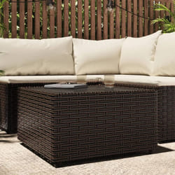 Table basse de jardin carré marron 50x50x30 cm résine tressée Vidaxl